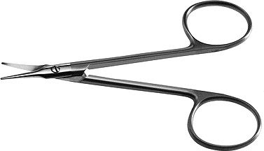 Aebli Corneal Scissors, Large Ribbon Ring Handles With Flat Shanks, Smooth Rounded Blades, 4" (10.0 Cm), Straight